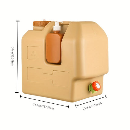 20L Camping Water Jug with Portable Faucet — Durable PE, Compact
