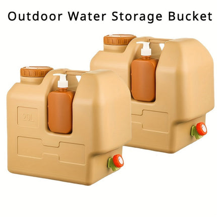 20L Camping Water Jug with Portable Faucet — Durable PE, Compact
