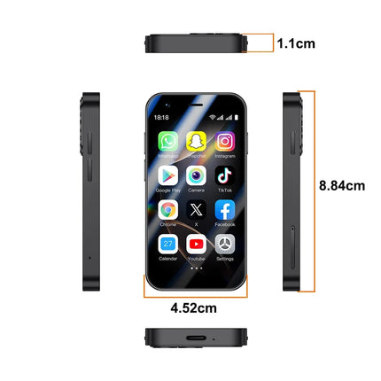 SOYES A17 Mini Smartphone — 3" Android 8.1, Dual SIM, 2GB+16GB, Type-C | Blue, Orange, Black, Silver