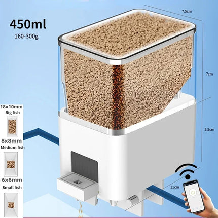 Smart Automatic Fish Feeder – WiFi App & Voice Control, Auto Timer Dispenser