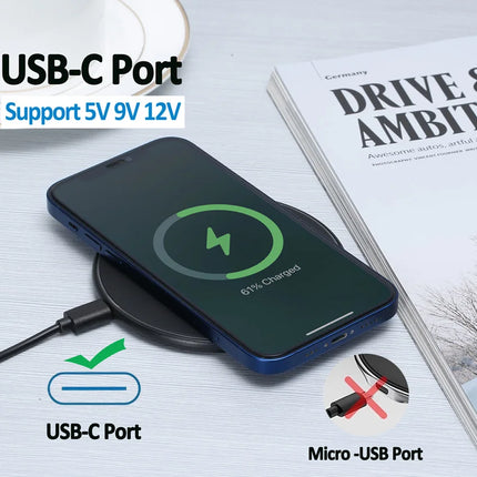 Wireless Charger Kit – 15W Fast Charging Pad + Receiver for iPhone & Android