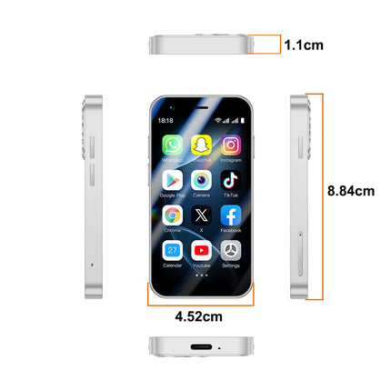 SOYES A17 Mini Smartphone — 3" Android 8.1, Dual SIM, 2GB+16GB, Type-C | Blue, Orange, Black, Silver