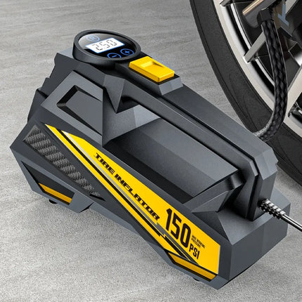 Portable Car Air Pump 12V 150PSI — Electric Tire Inflator with LED Light