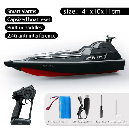 TX725 / TX727 RC Turbojet Speedboat | 2.4G 30km/h+ High-Speed Remote Control Jet Boat | Red, Black, Gray & Green