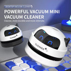Mini Robot Desktop Vacuum Cleaner — USB Rechargeable, 360° Suction, 0.5L Dust Box | White