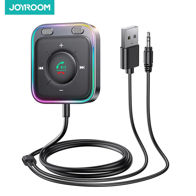 Bluetooth 5.3 Car AUX Adapter — Dual Mics, ENC Noise Cancellation, 3.5mm Wireless Receiver | JR-CB3