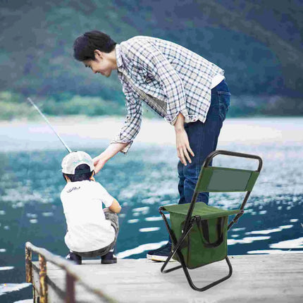Outdoor Folding Chair with Storage Bag & Backrest — Portable Camping Stool