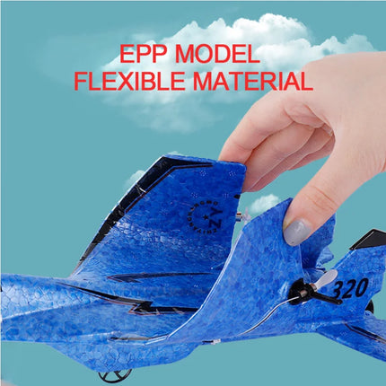 P320 RC Glider Airplane | 2.4G 2CH Hand-Throw Fixed Wing Foam Plane | 15–20 Min Flight | Blue, Red & Yellow