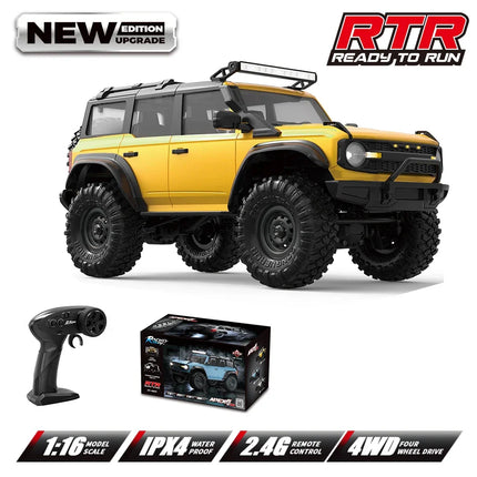 RC Off-Road Crawler Truck 1:16 4WD | 2.4G Remote Control Car with LED Lights & Metal Parts | 12 Colors (R1601–R1612)