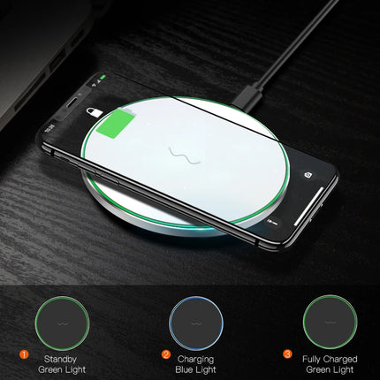 Wireless Charger Kit – 15W Fast Charging Pad + Receiver for iPhone & Android