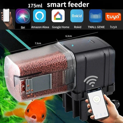 Smart Automatic Fish Feeder – WiFi App & Voice Control, Auto Timer Dispenser