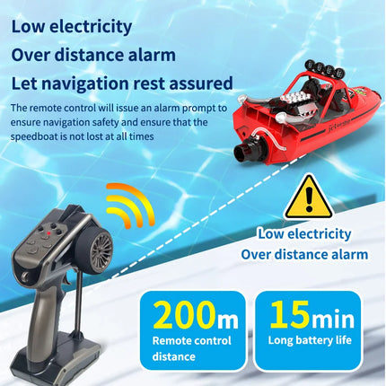 TX725 / TX727 RC Turbojet Speedboat | 2.4G 30km/h+ High-Speed Remote Control Jet Boat | Red, Black, Gray & Green