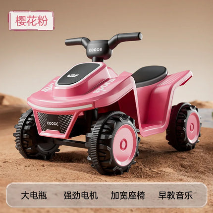 Kids Electric Beach Ride-On Car – 4-Wheel ATV with LED Lights, Music & 24V Rechargeable Battery