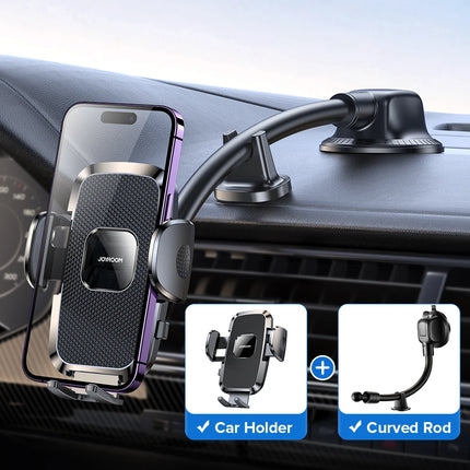 Car Phone Holder 360° View — Dashboard, Air Vent & Curved Rod Mount | Universal 4.7–6.7" | JR-ZS259