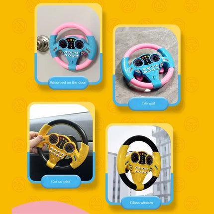 Baby Simulation Steering Wheel Toy – Musical Learning Toy for Infants & Toddlers | Blue & Yellow