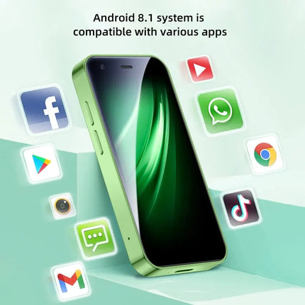 هاتف SOYES S26 Mini الذكي — شاشة 3 بوصات بنظام Android 8.1، شريحتين، 2 جيجابايت + 16 جيجابايت، بطارية 1000 مللي أمبير، منفذ Type-C | أسود وأخضر