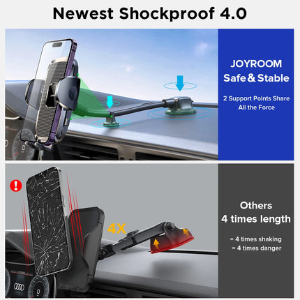 Car Phone Holder 360° View — Dashboard, Air Vent & Curved Rod Mount | Universal 4.7–6.7" | JR-ZS259