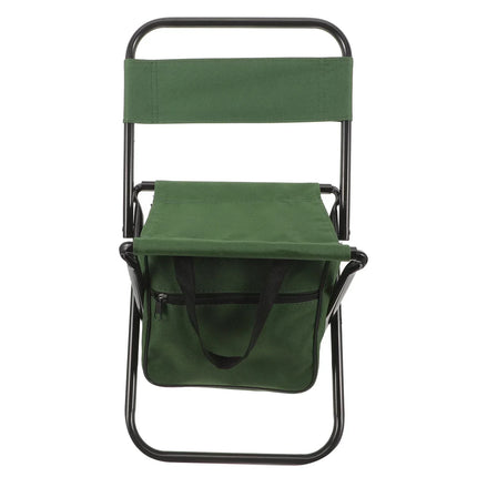 Outdoor Folding Chair with Storage Bag & Backrest — Portable Camping Stool