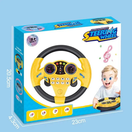 Baby Simulation Steering Wheel Toy – Musical Learning Toy for Infants & Toddlers | Blue & Yellow