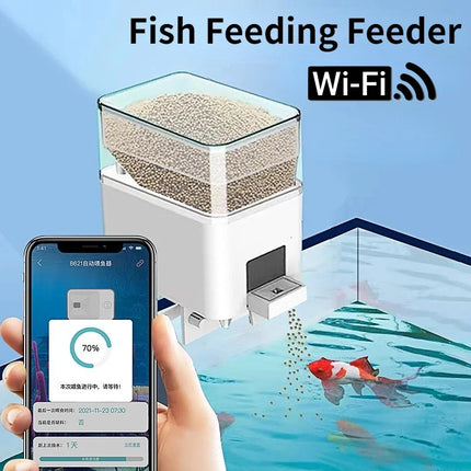 Smart Automatic Fish Feeder – WiFi App & Voice Control, Auto Timer Dispenser