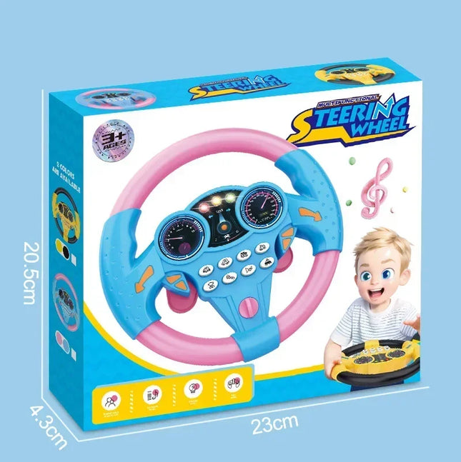 Baby Simulation Steering Wheel Toy – Musical Learning Toy for Infants & Toddlers | Blue & Yellow