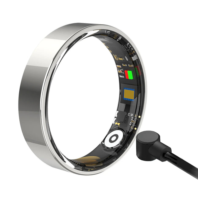 Smart Health Ring — Heart Rate, Sleep & Blood Oxygen Monitor, 5ATM Waterproof | Silver, Black, Gold