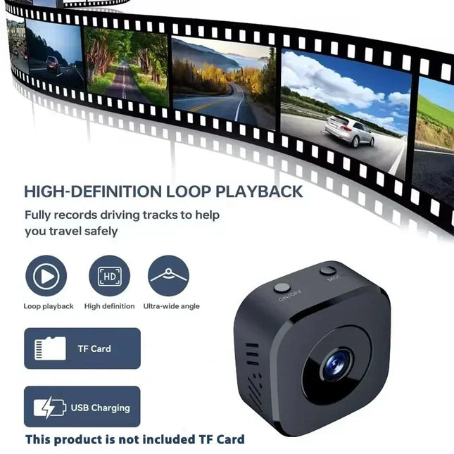 Mini 4K WiFi Security Camera — 2-Way Audio, Color Night Vision, Motion Detection, IP65 | Black & White