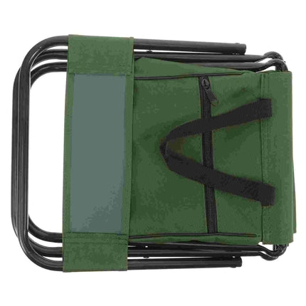 Outdoor Folding Chair with Storage Bag & Backrest — Portable Camping Stool