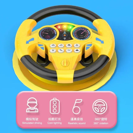 Baby Simulation Steering Wheel Toy – Musical Learning Toy for Infants & Toddlers | Blue & Yellow