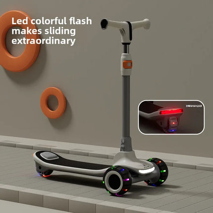 Foldable Kids Scooter with LED Wheels – Ages 2–8 | White, Blue & Pink