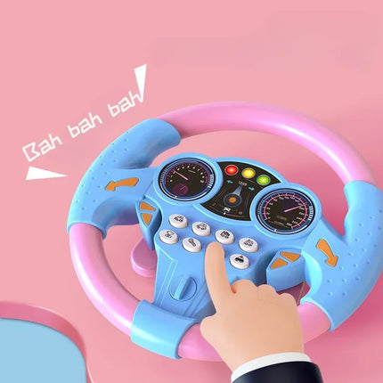 Baby Simulation Steering Wheel Toy – Musical Learning Toy for Infants & Toddlers | Blue & Yellow