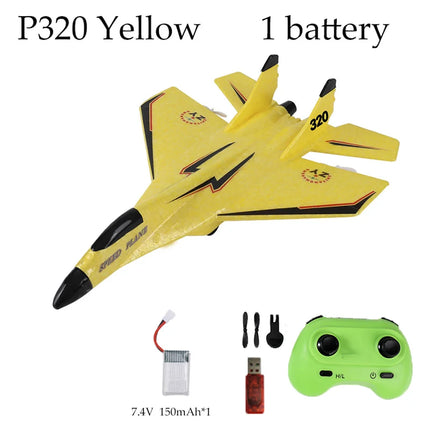 P320 RC Glider Airplane | 2.4G 2CH Hand-Throw Fixed Wing Foam Plane | 15–20 Min Flight | Blue, Red & Yellow