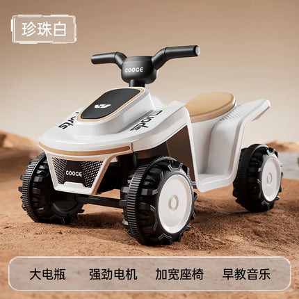 Kids Electric Beach Ride-On Car – 4-Wheel ATV with LED Lights, Music & 24V Rechargeable Battery