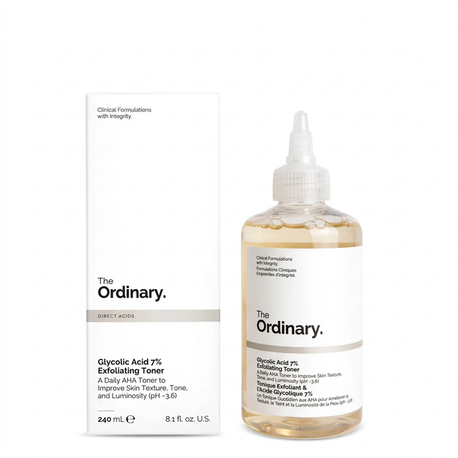 Clean white-background toner product shot