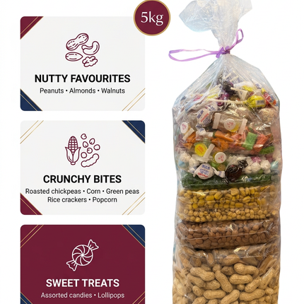 Creative Garangao 5kg infographic with festive accents and contents callouts