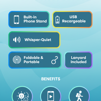 Creative Handheld Fan - Infographic