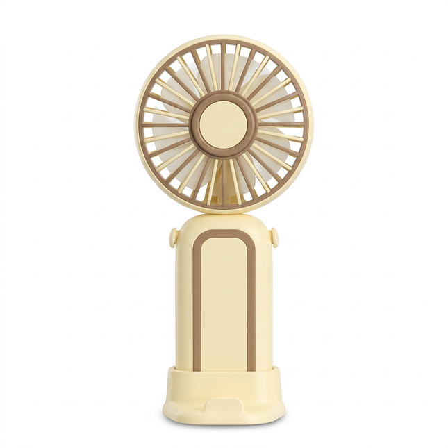 Creative handheld fan on a pure white background