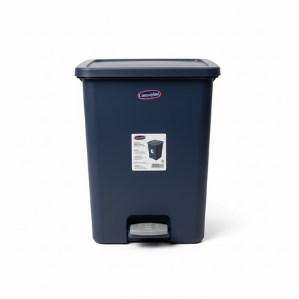 Dark blue pedal bin white background