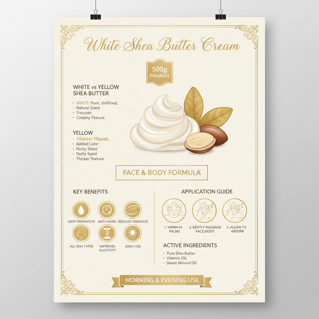 Detailed White Shea Butter Infographic