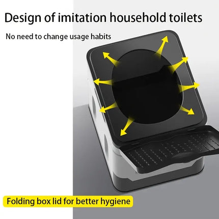 Portable Outdoor Toilet — Foldable, Removable Tank, Grey