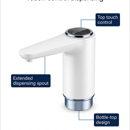 Electric water pump info image with clear feature callouts