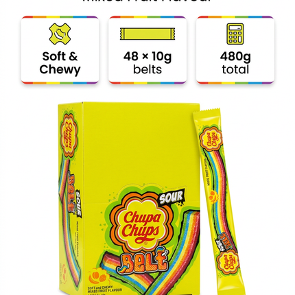 Chupa Chups Sour Belts 48 × 10g product information