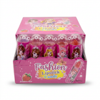 Fashion strawberry lipstick candy pink display box on white background