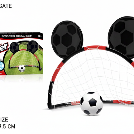Football gate soccer goal set with unique soccer ball ear design
