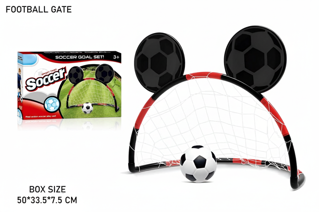 Football gate soccer goal set with unique soccer ball ear design