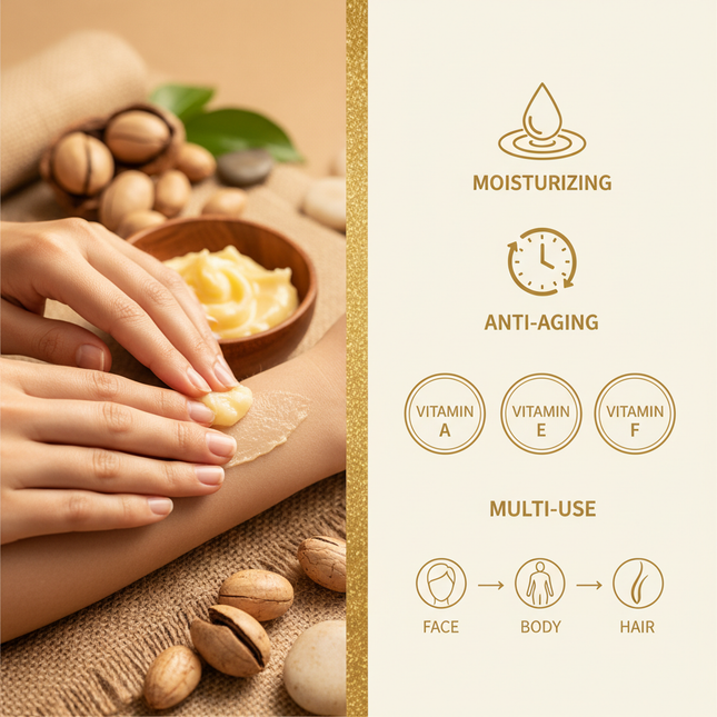 Shea butter lifestyle and benefits - Hybrid creative infographic