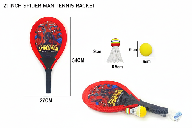 Spiderman 21 inch tennis racket with dimensions