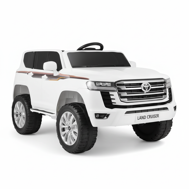 White Land Cruiser electric ride on car