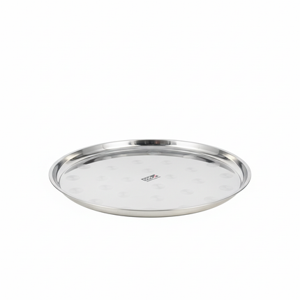65cm stainless steel round serving tray with mirror polish finish