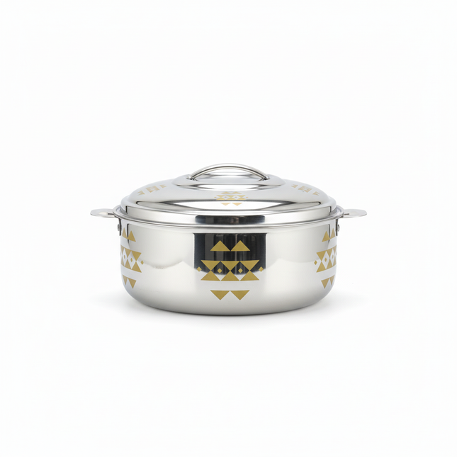 Astride Yara stainless steel insulated hot pot with gold decorative pattern